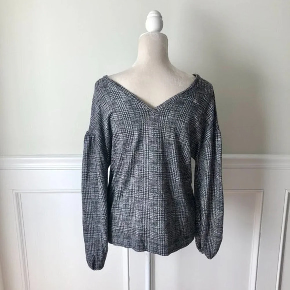 Nordstrom Collection by Bobeau Houndstooth Drop Shoulder Blouse S - Picture 5 of 5